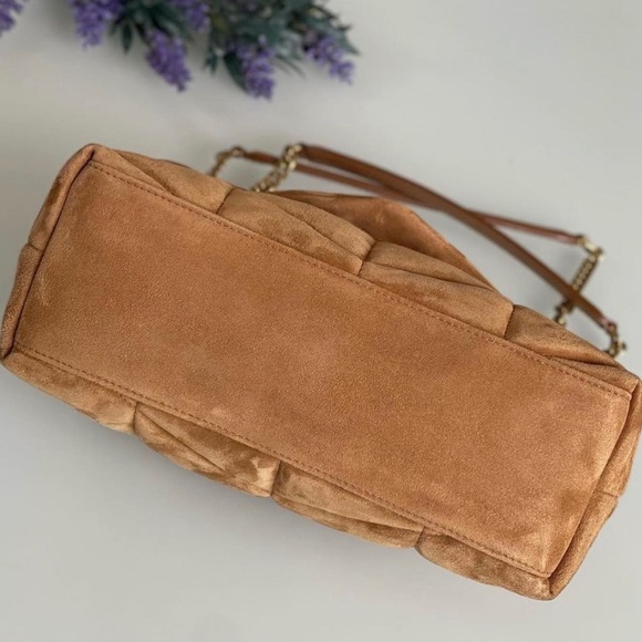 ❤️SOLD❤️ Yves Saint Laurent AUTHENTIC PUFFER SMALL CHAIN BAG IN QUILTED SUEDE - Picture 7 of 8